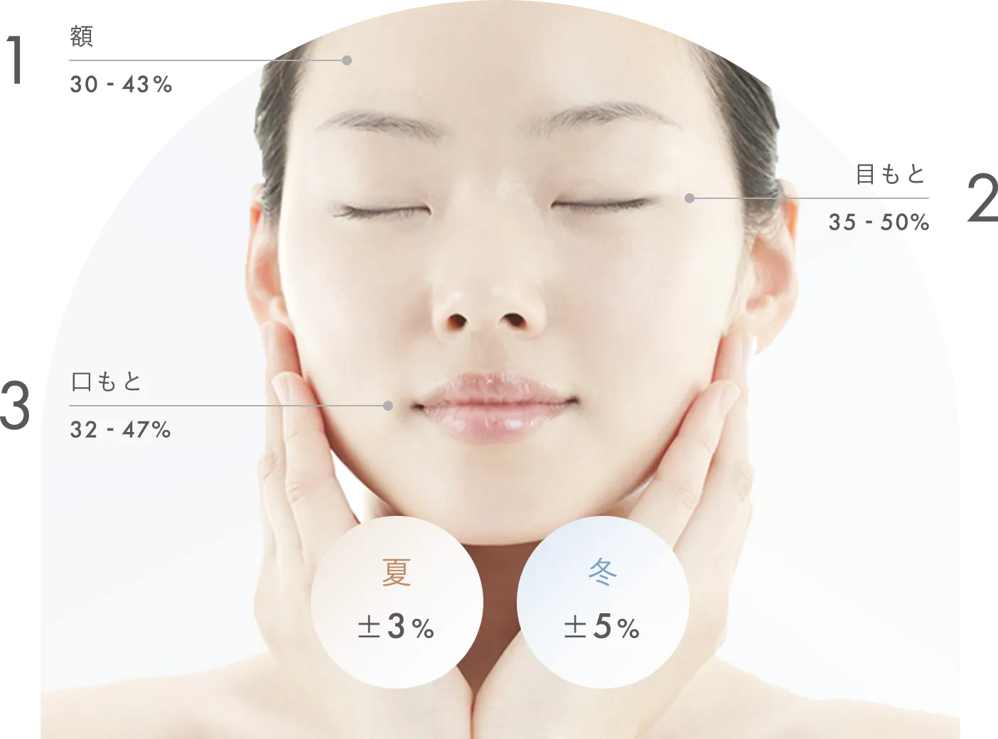パーツごとの理想の水分量