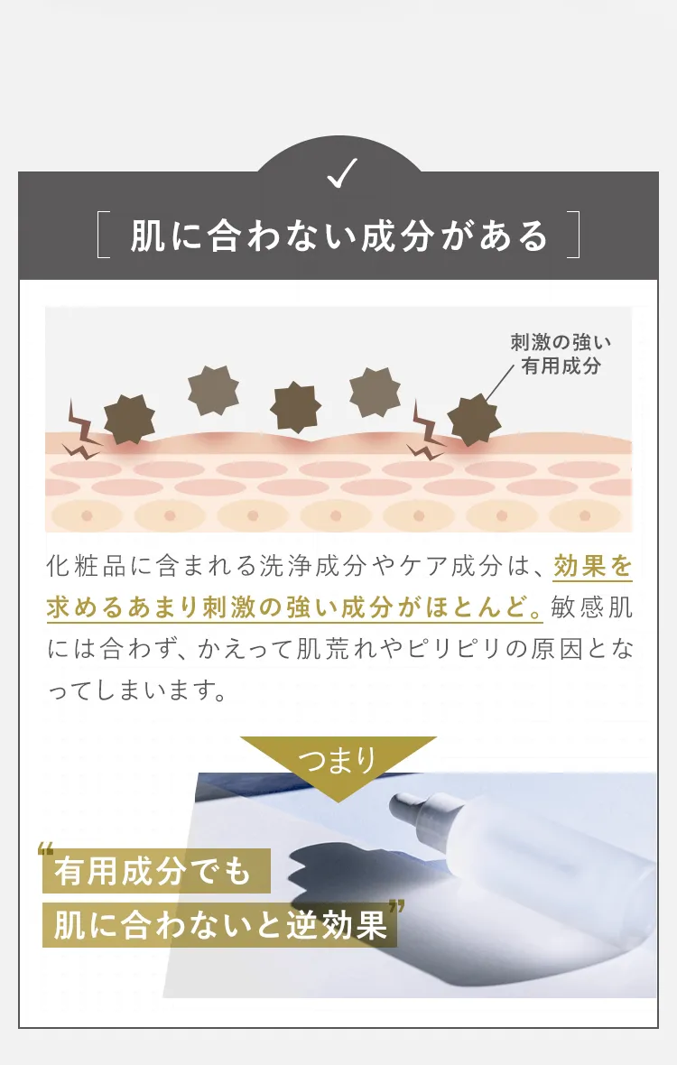 肌に合わない部分がある